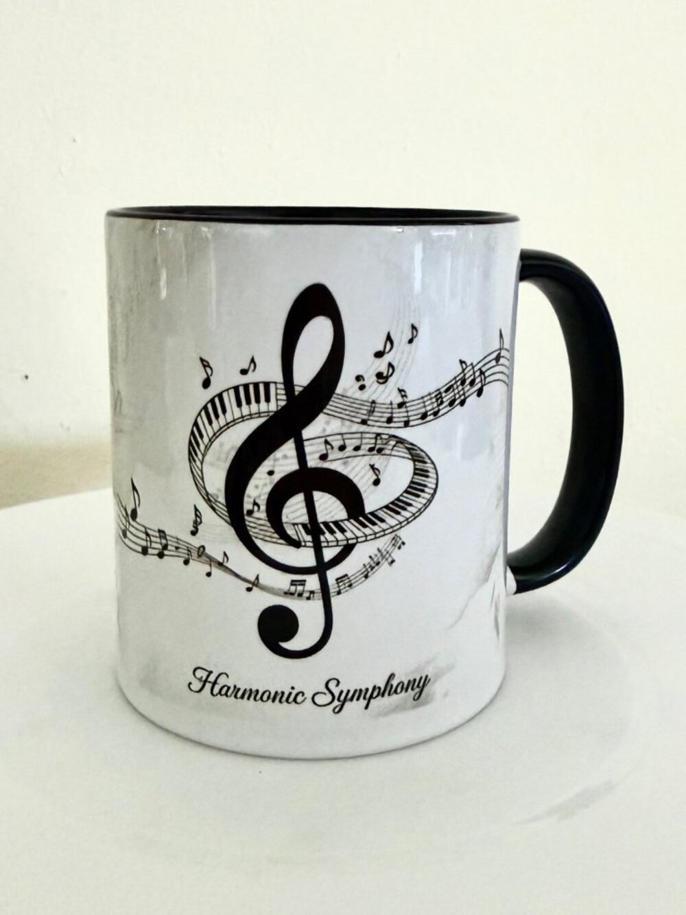 Harmonic Symphony 11 oz Music Mug Treble Clef Piano Notes Musician Gift